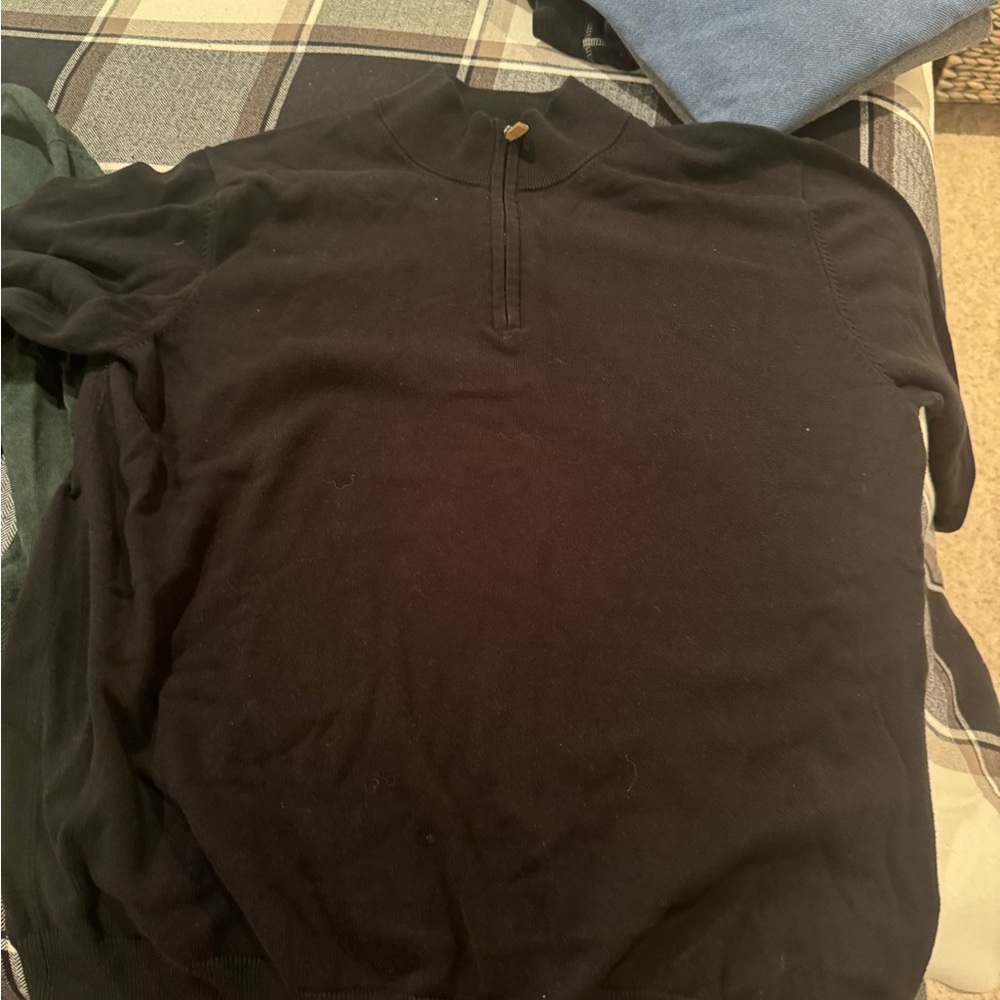 3/4 zip black